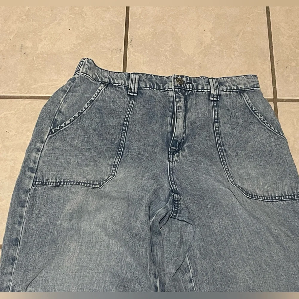 Y2K Rewash Casual Relax Medium Blue Stonewash Denim Pants Size 7/28 - Picture 2 of 9